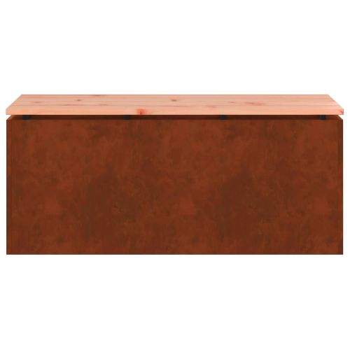 Градинска пейка Ръждясало 100 x 40 x 43 см Патинираща стомана