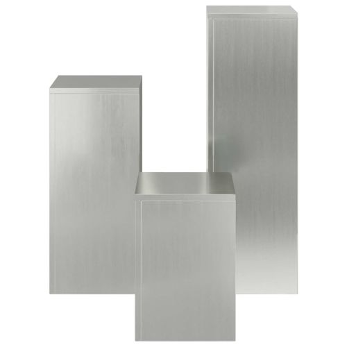 Стойка за растения 3 pcs Сребрист Поцинкована стомана