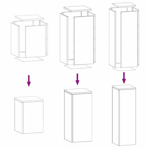 Стойка за растения 3 pcs Сребрист Поцинкована стомана