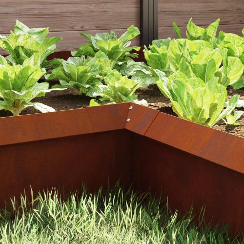 Оградка за охлюви 4 pcs Ръждясало 10 x 10 x 25 см