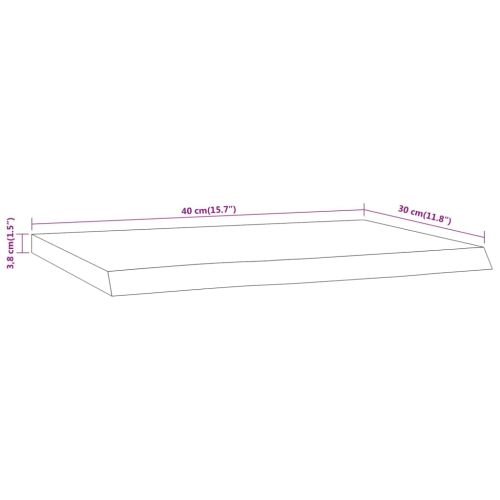 Стенен рафт, 40x30x3,8 см, правоъгълен, масив акация, жив ръб