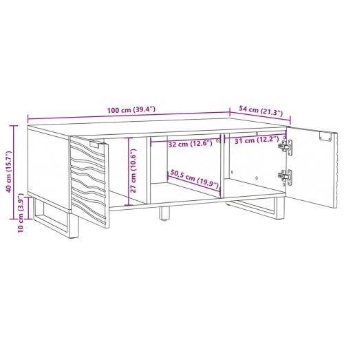 Масичка за кафе Бежов и черен Размер 100 x 54 x 40 см