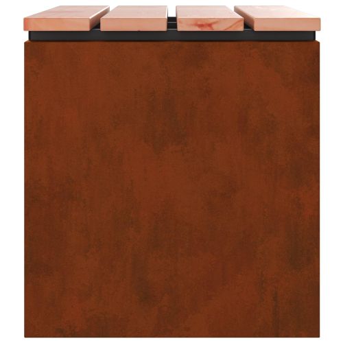 Градинска пейка Ръждясало 60 x 40 x 43 см Патинираща стомана