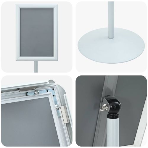 Поставка за плакат Сребрист 33 x 33 x 123 см PVC и стомана