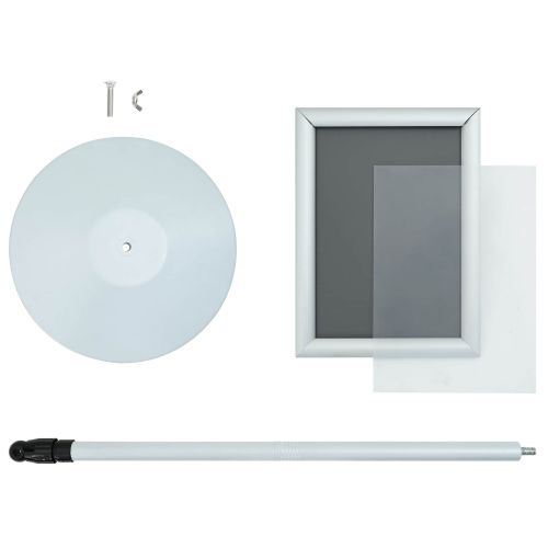 Поставка за плакат Сребрист 33 x 33 x 123 см PVC и стомана