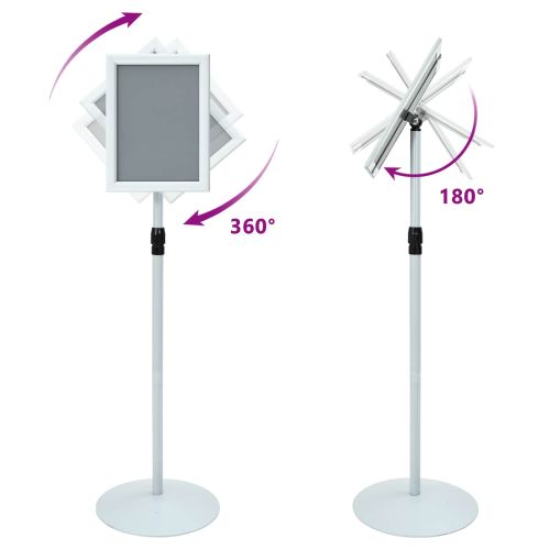 Поставка за плакат Сребрист 33 x 33 x 123 см PVC и стомана