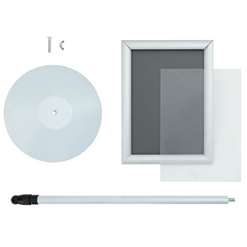 Поставка за плакат Сребрист 33 x 33 x 126 см PVC и стомана