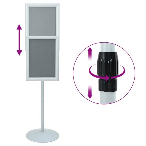 Поставка за плакат Сребрист 33 x 33 x 126 см PVC и стомана