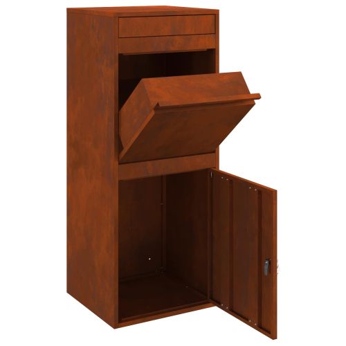 Пощенска кутия за пратки с врата Ръждясало 41 x 38 x 103 см