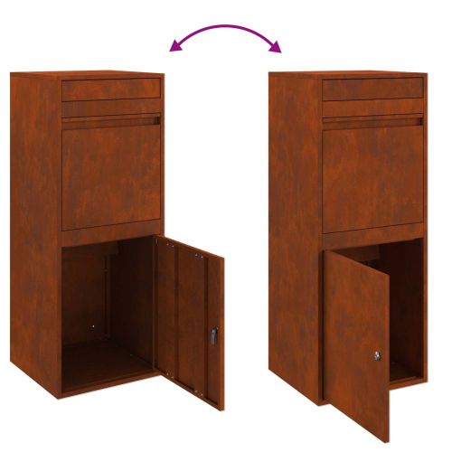 Пощенска кутия за пратки с врата Ръждясало 41 x 38 x 103 см