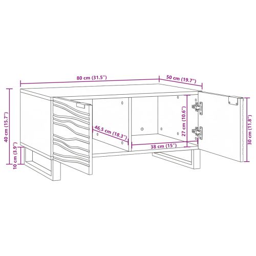Масичка за кафе Бежов и черен 80 x 50 x 40 cm