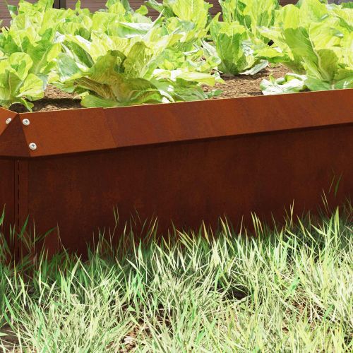 Оградка за охлюви 4 pcs Ръждясало 100 x 3,5 x 25 см