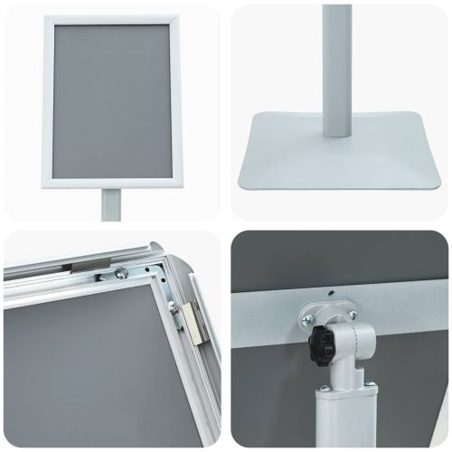 Поставка за плакат Сребрист 32 x 27 x 119 см Чугун