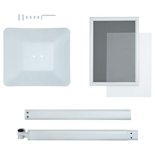 Поставка за плакат Сребрист 32 x 27 x 119 см Чугун