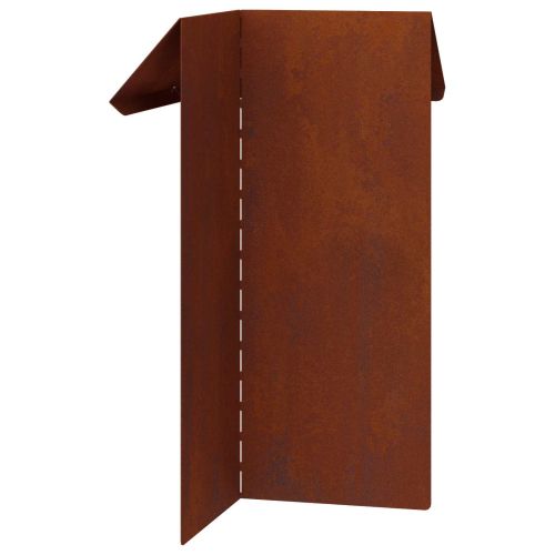 Оградка за охлюви 4 pcs Ръждясало 13,5 x 13,5 x 25 см