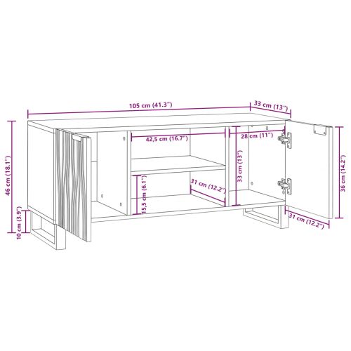 ТВ Единици Бяло 105 x 33 x 46 см Инженерно дърво