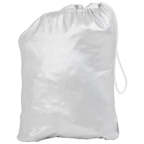 Половин покривало за кола, с кукички, сребристо, XL