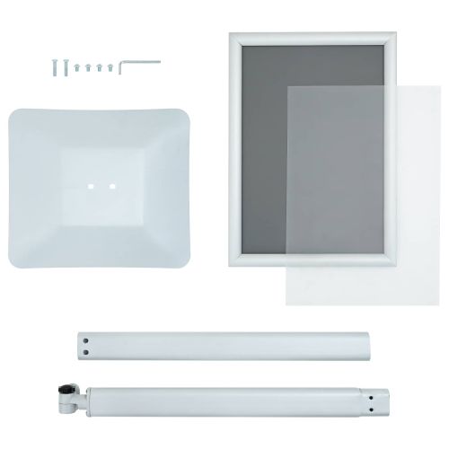 Поставка за плакат Сребрист 32,5 x 27 x 126 см Чугун