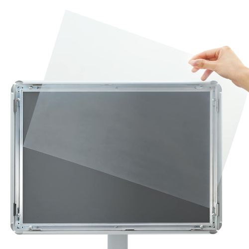 Поставка за плакат Сребрист 32,5 x 27 x 126 см Чугун