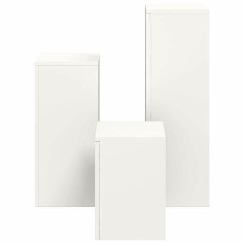 Стойка за растения 3 pcs Бяло Стомана