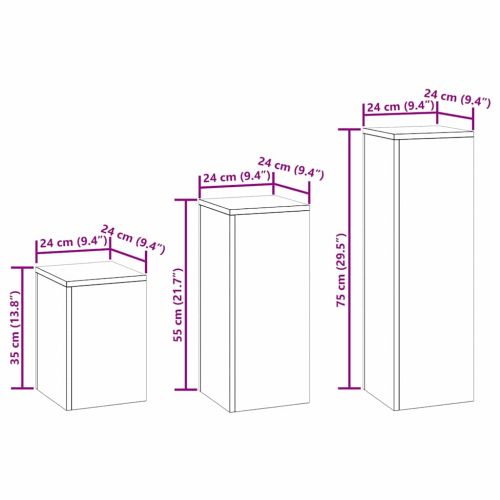 Стойка за растения 3 pcs Бяло Стомана