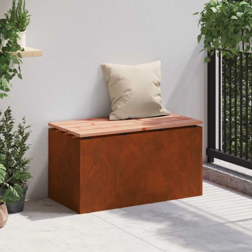 Градинска пейка Ръждясало 80 x 40 x 43 см Патинираща стомана