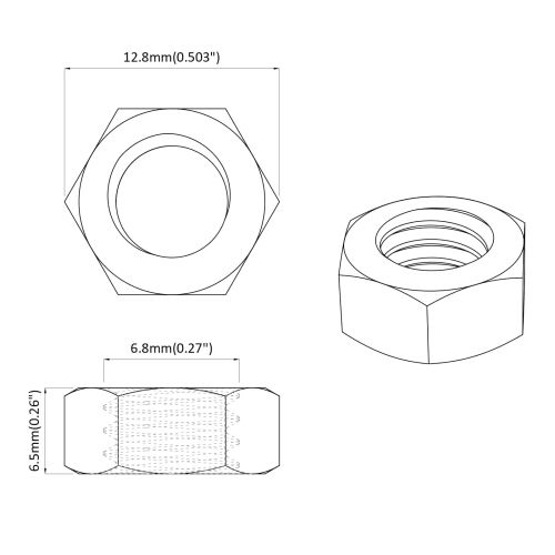 Железни гайки 12 pcs Сребрист 12,8 х 12,8 х 6,5 см Желязо