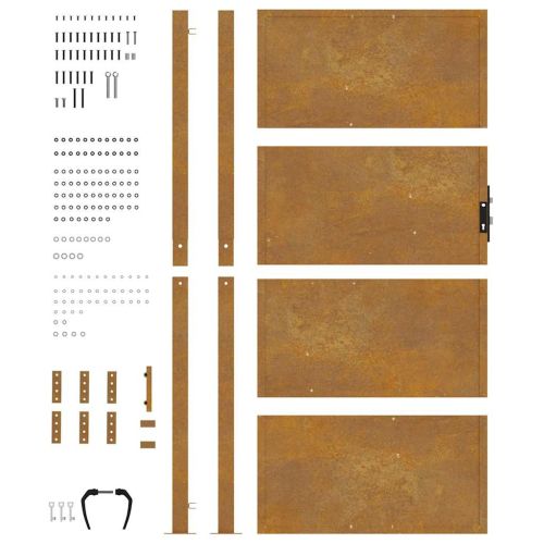 Градинска порта 100x175 см, кортенова стомана