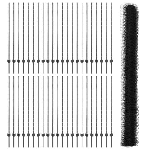 Ограда с пост Сив 1,4 x 100 m Стомана и PVC