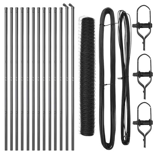 Стълб за ограда. Сив 25 x 1 м (50 мм мрежа) Стомана