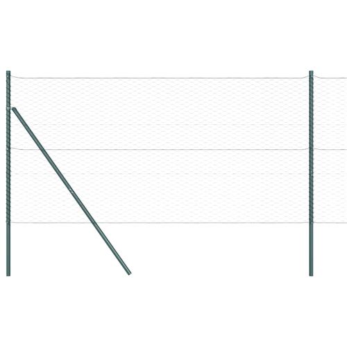 Стълб за ограда. Сив 100 x 1,4 м (мрежа 36 мм) Стомана и PVC