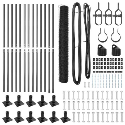 Стълб за ограда. Сив 25 x 1 м (50 мм мрежа) Стомана