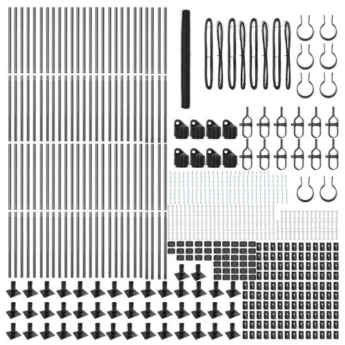 Стълб за ограда. Сив 100 x 1,4 м (мрежа 36 мм) Стомана и PVC