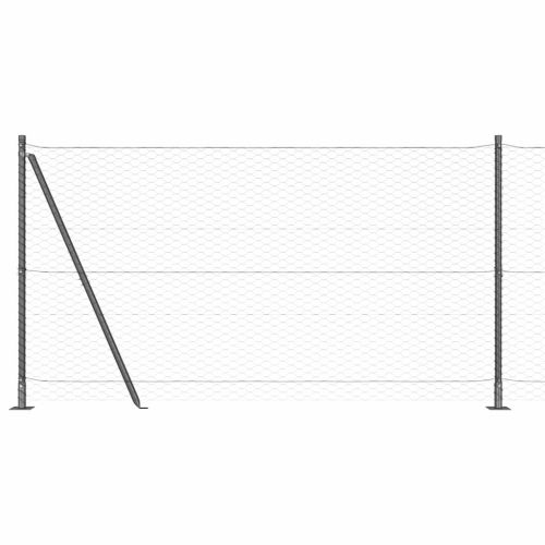 Стълб за ограда. Сив 100 x 1,4 м (мрежа 36 мм) Стомана и PVC