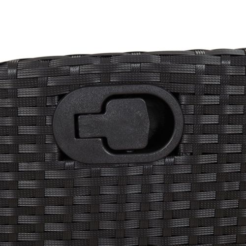 Бистро комплект с възглавници 3 части черен полиратан