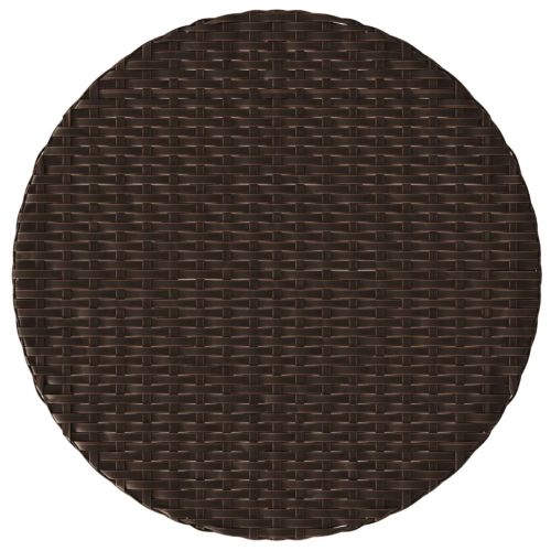 Бистро комплект с възглавници 3 части кафяв полиратан