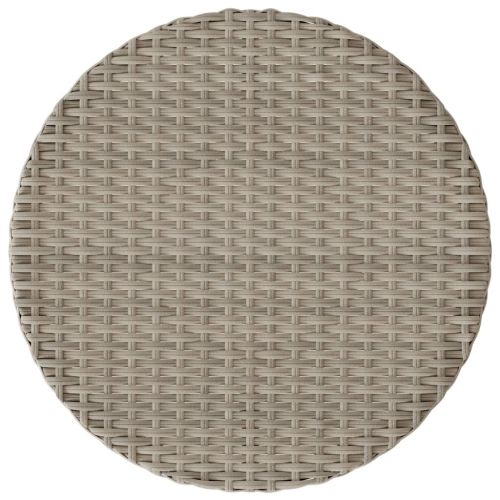 Бистро комплект с възглавници 3 части светлосив полиратан