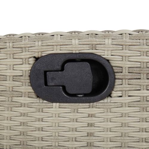 Бистро комплект с възглавници 3 части светлосив полиратан