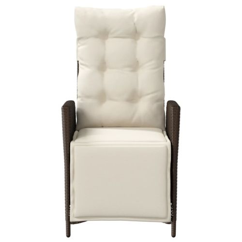 Бистро комплект с възглавници 3 части кафяв полиратан