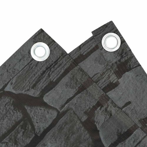 Параван за тераса каменeн зид сив 600x120 см PVC