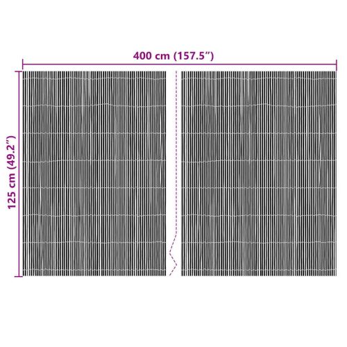 Бамбукова ограда Естествен 400 x 125 cm бамбук