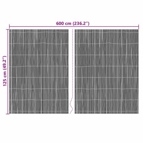 Бамбукова ограда Естествен 600 x 125 см бамбук