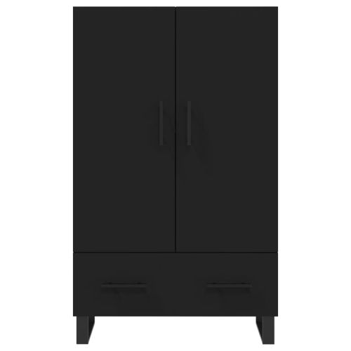 Висок шкаф, черен, 69,5x31x115 см, инженерно дърво