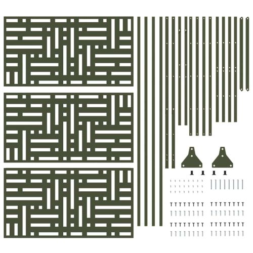Екран за уединение Маслинено 100 x 50 x 180 см Стомана