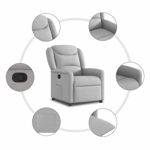 Recliner Chair Cloud Grey Fabric