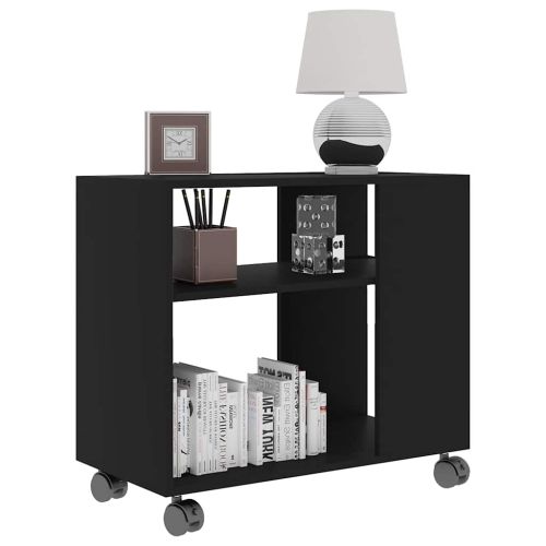 Странична маса, черна, 70x35x55 см, инженерна дървесина