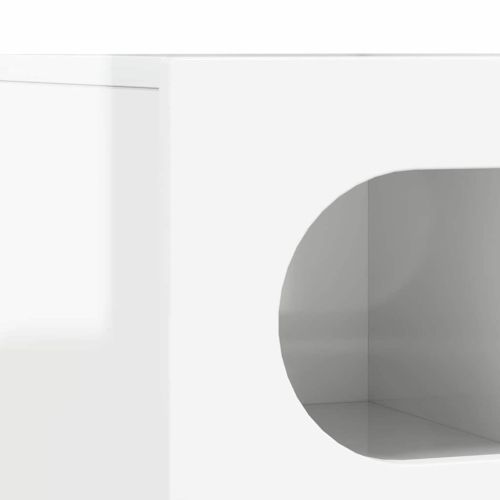 ТВ шкаф Лъскаво бяло 100 x 35 x 40 см Инженерно дърво