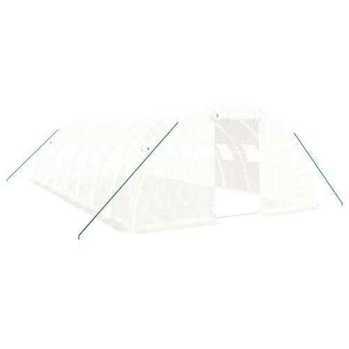 Оранжерия със стоманена рамка бяла 32 м² 8x4x2 м