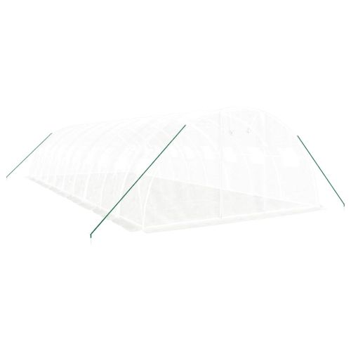 Оранжерия със стоманена рамка бяла 40 м² 10x4x2 м