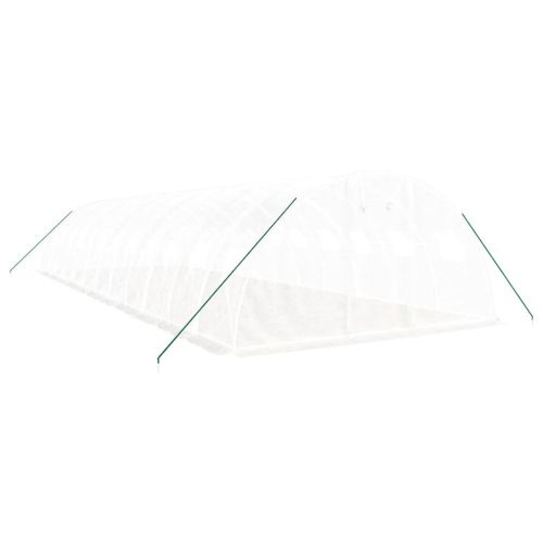 Оранжерия със стоманена рамка бяла 48 м² 12x4x2 м